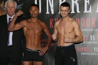 Kell Brook y Jo Jo Dan en peso (Foto: Facebook).