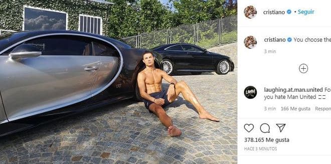 Cristiano publica foto con nuevo auto de más de 3 millones euros