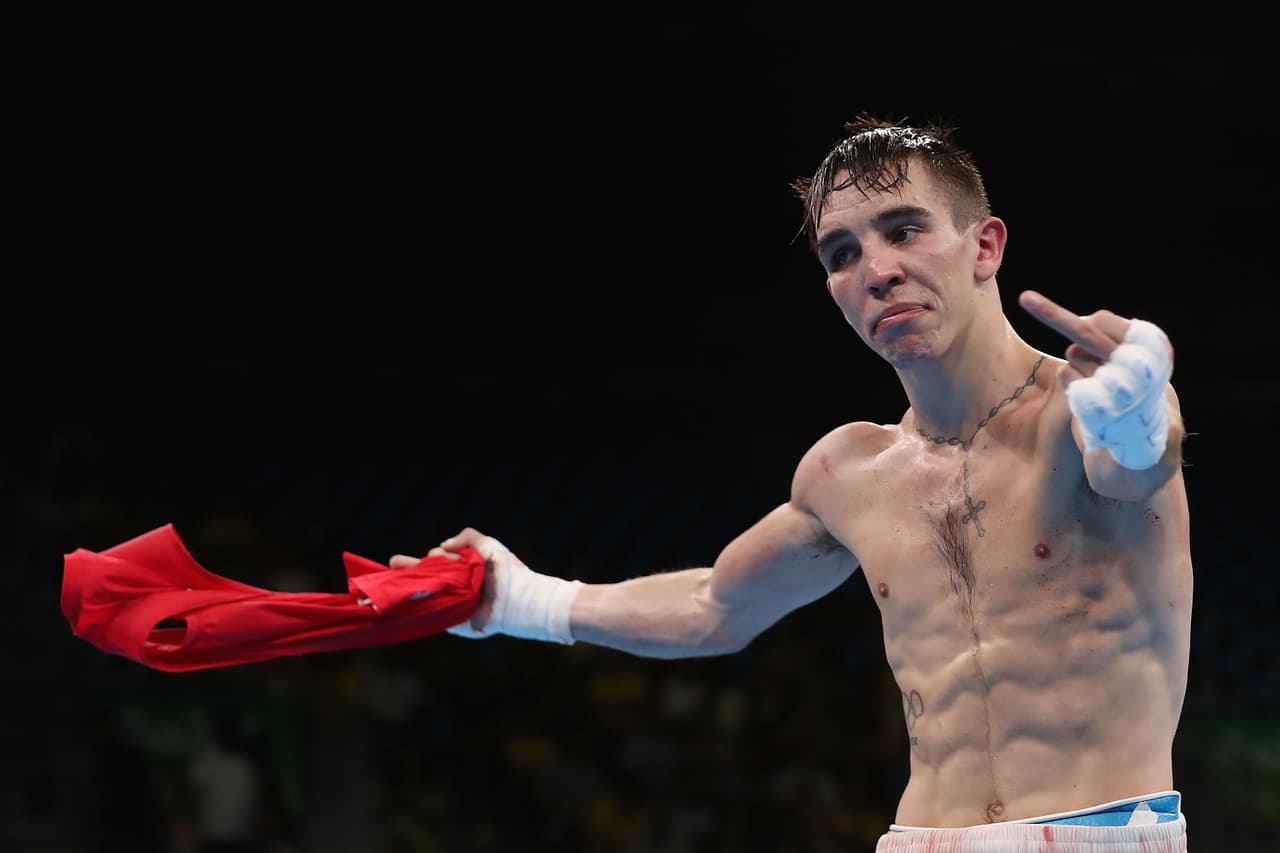 RIO DE JANEIRO, BRAZIL - AUGUST 16: Michael John Conlan of Ireland jestures to the crowd after his defeat to Vladimir Nikitin (not pictured) of Russia in the boxing Men's Bantam (56kg) Quarterfinal 1 on Day 11 of the Rio 2016 Olympic Games at Riocentro on August 16, 2016 in Rio de Janeiro, Brazil. (Photo by Christian Petersen/Getty Images)