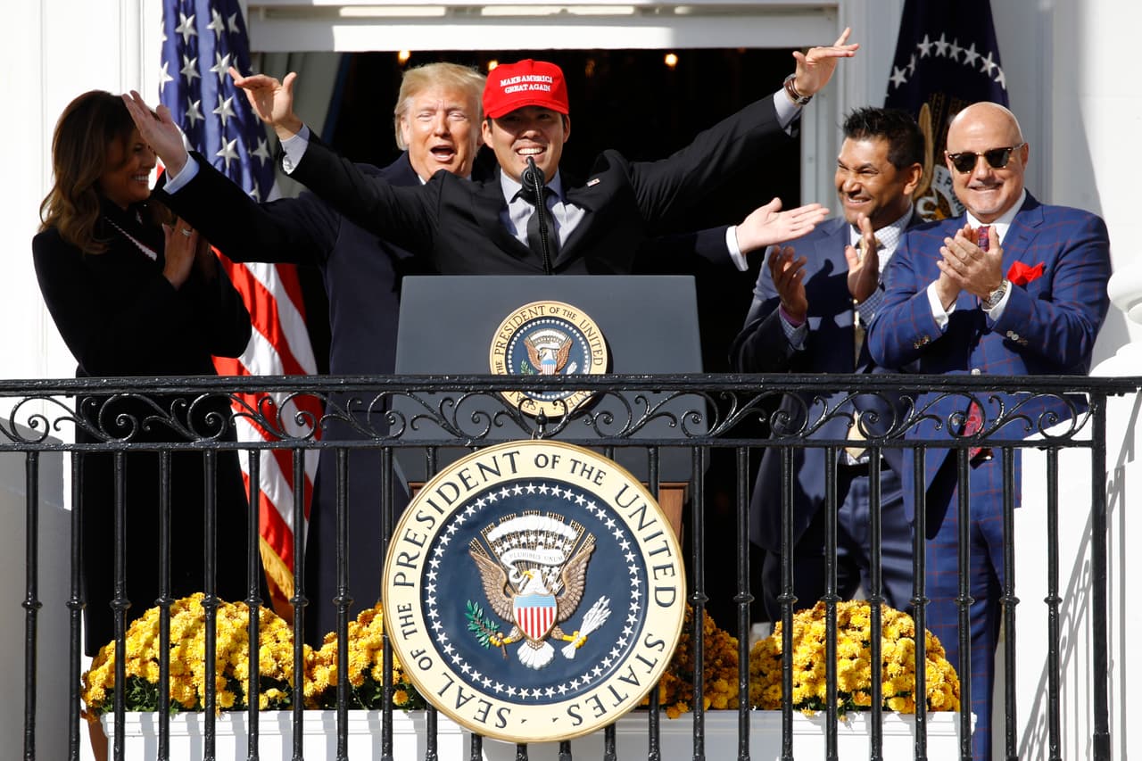 El equipo campeón de la Serie Mundial fue reconocido por Donald Trump en la Casa Blanca.