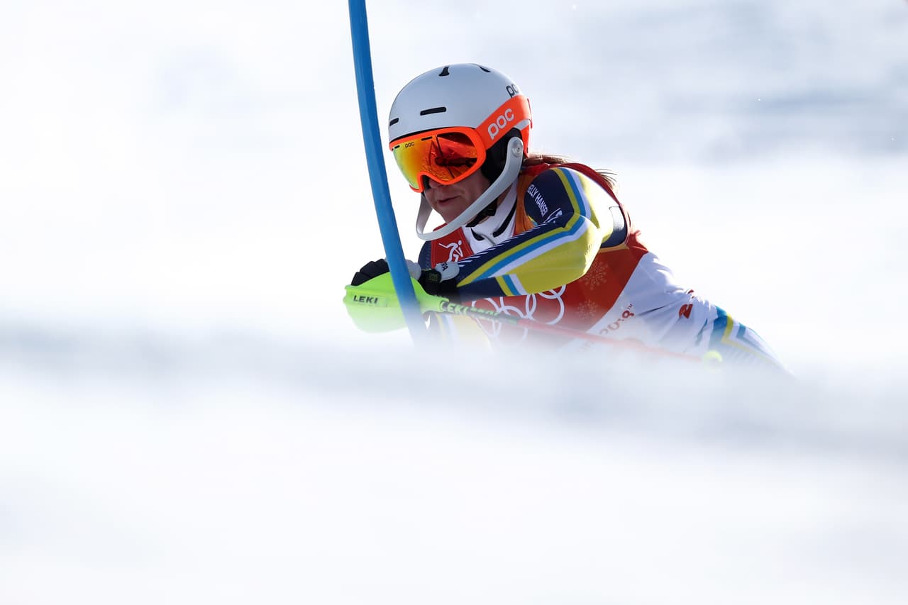 La esquiadora Estelle Alphand (Suecia) en el slalom.