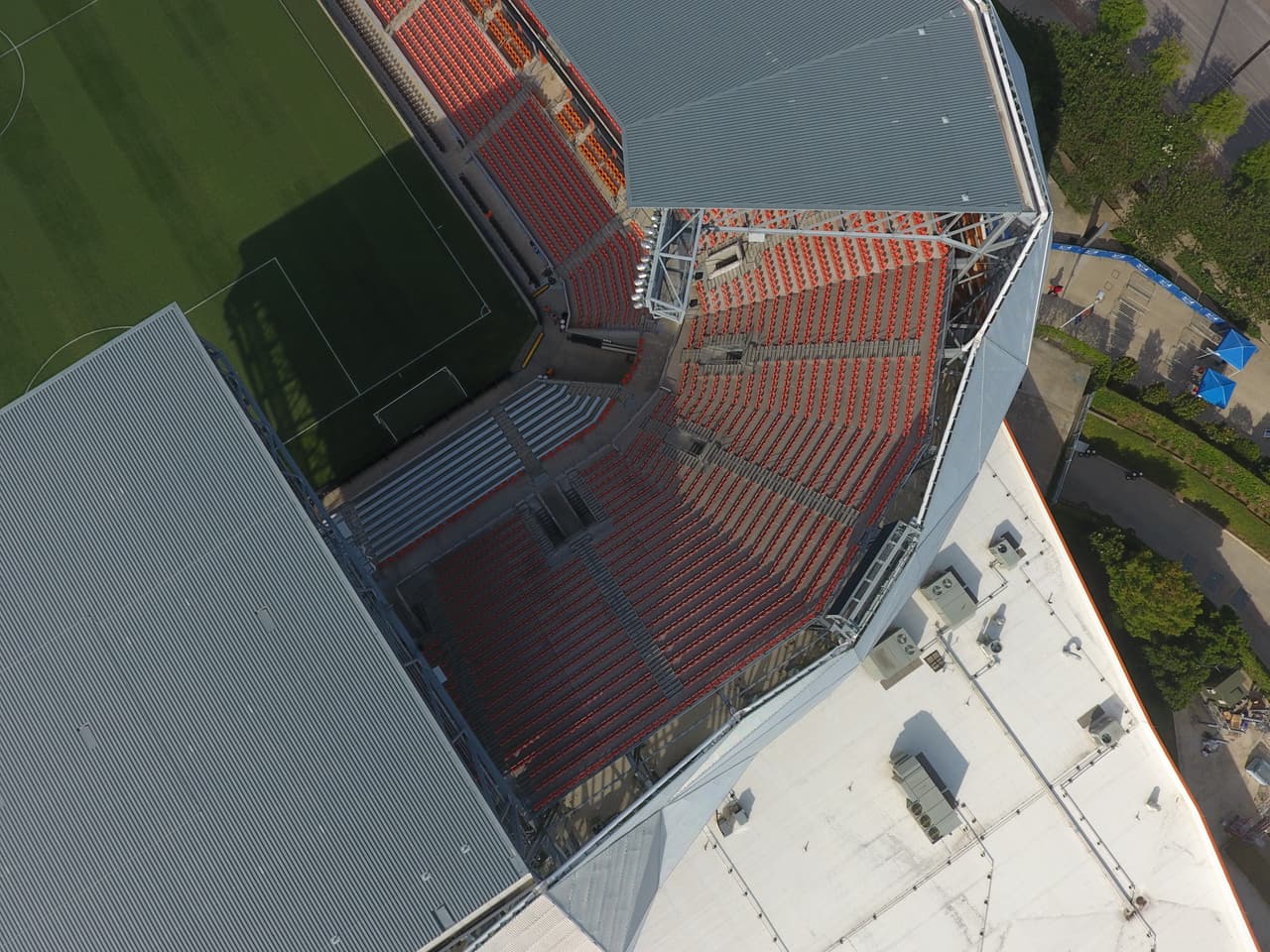 Vista aérea y parcial del BBVA Compass Stadium, con capacidad para 22.000 personas.