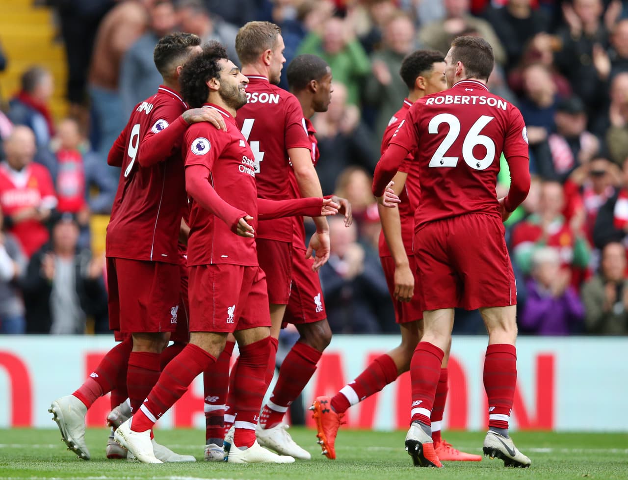 Fue el tercer festejo de Salah en lo que va de este curso con el equipo inglés.