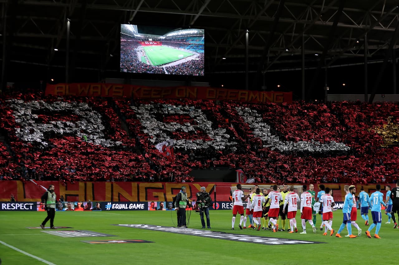 Buen ambiente en el Red Bull Arena, en Leipzig, para este partido europeo en el que los locales tenían que sacar ventaja ante el difícil equipo francés.
