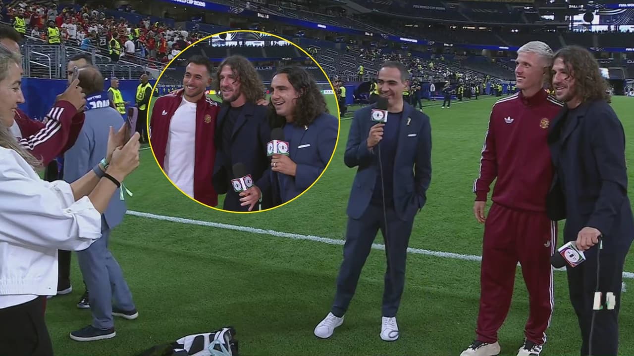 Olmo y García interrumpen transmisión para tomarse fotos con Puyol