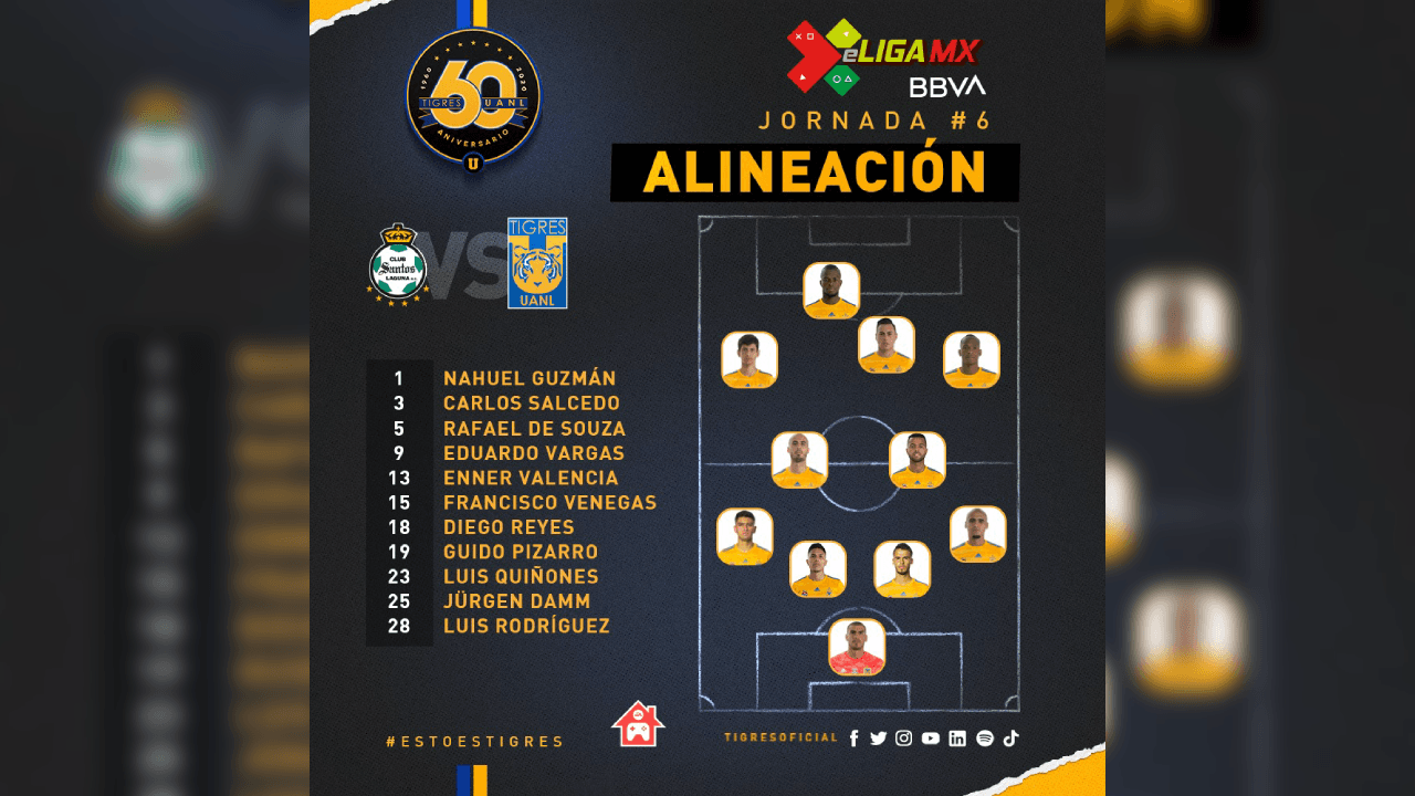 Gran actuación de Francisco Venegas otorga primer triunfo a Tigres en eLiga MX ante el poderoso Santos que no metió ni las manos.