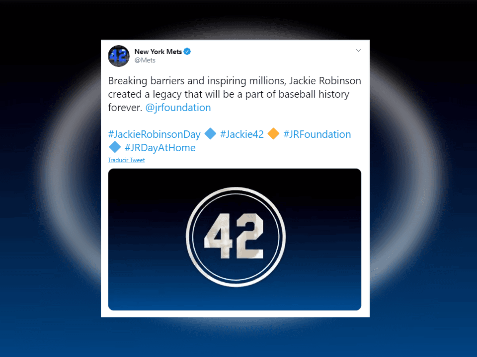 Hace 16 años se creó el día de Jackie Robinson para celebrar la diversidad dentro del terreno de juego en la MLB. Debido al covid-19, los juegos quedaron pospuestos, pero esto no impide a equipos recordarlo.