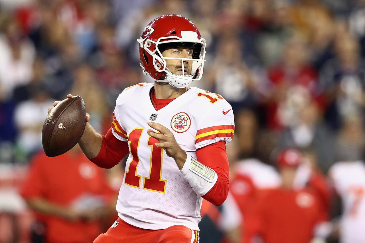 <b>20.- Kansas City Chiefs (13 quarterbacks): </b>
<br>Trent Green, Damon Huard, Tyler Thigpen, Brodie Croyle, Kyle Orton, Tyler Palko, Matt Cassel, Brady Quinn, Chase Daniel, Nick Foles, Alex Smith, Matt Moore, Patrick Mahomes.