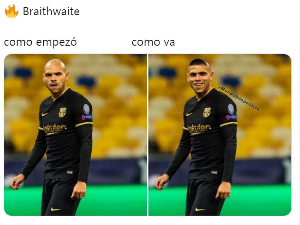 Braithwaite y el Barcelona fueron blanco en los memes | Al cabo de la cuarta fecha de la UEFA Champions League, el danés fue el protagonista del cotorreo en las redes sociales.