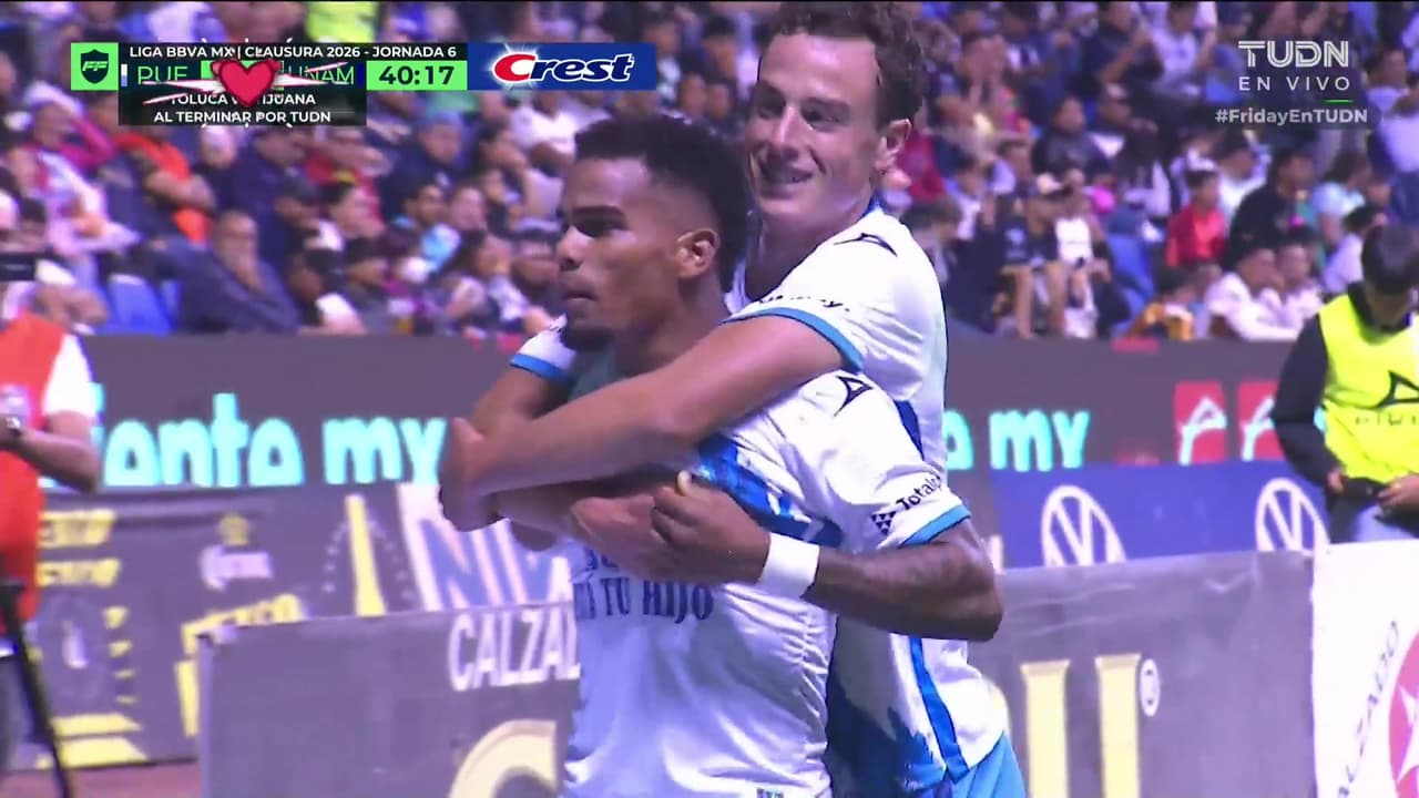 ¡Puebla le está ganando 2-0 a Pumas con un golazo de Edgar Guerra!