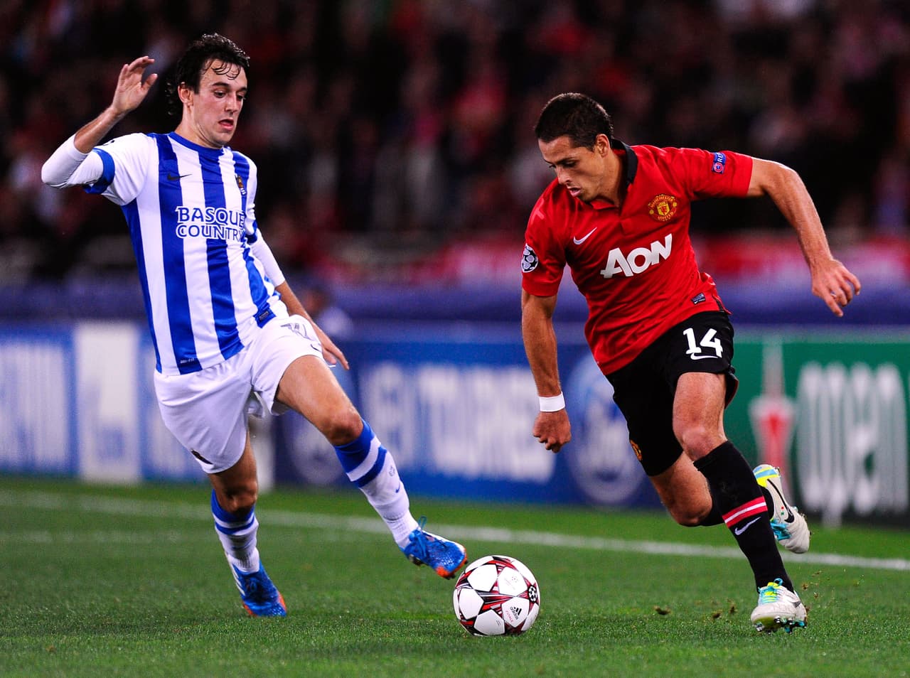 La 2013-2014 sería la última temporada completa del 'Chicharito' con los 'Red Devils'. Después iría al Real Madrid y al Bayer Leverkusen.