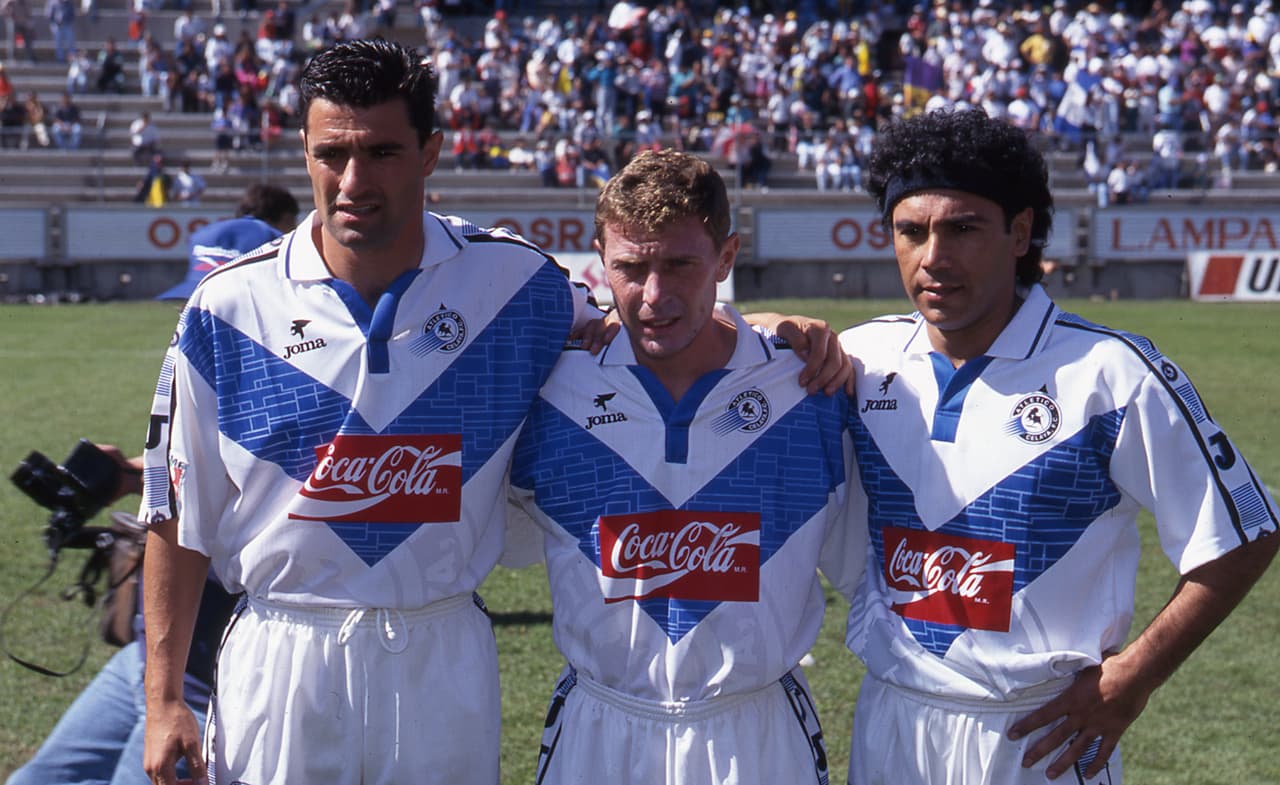 Miguel González (izquierda), Emilio Butragueño (centro) y Hugo Sánchez.