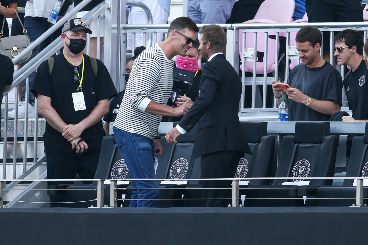 Brady se acercó a saludar a David Beckham.