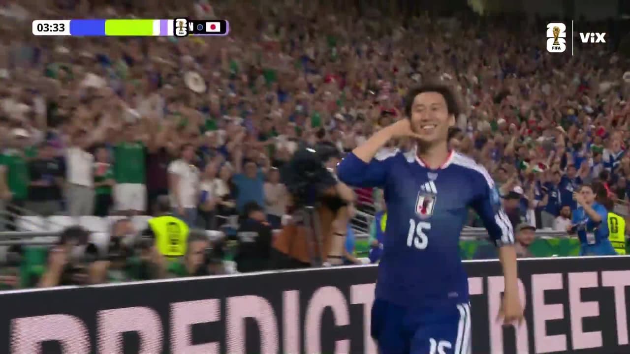 ¡Japón clava gol a los 5 minutos en el partido 1000 en Copas del Mundo!