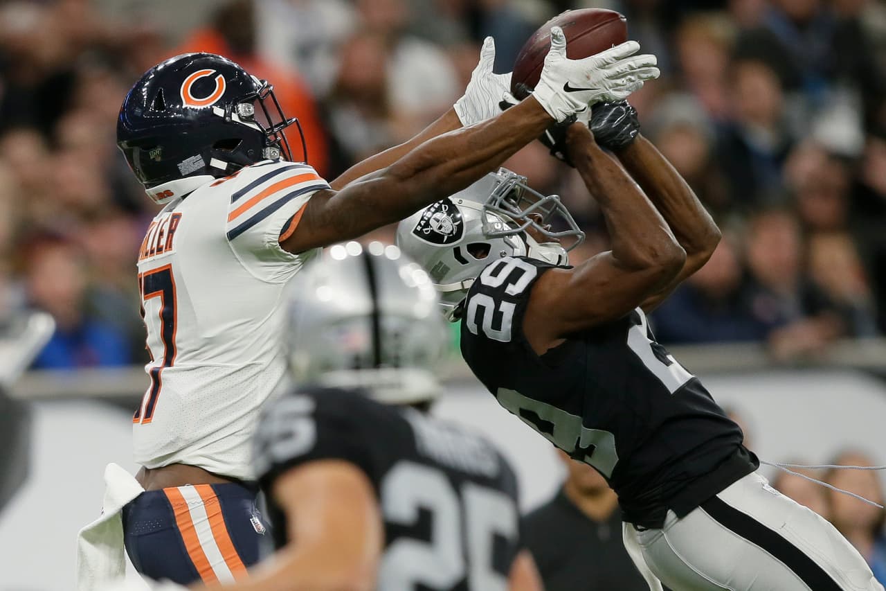 Los Raiders vencieron 24-21 a los Chicago Bears, en el estadio del Tottenham en Londres, y se ponen 3-2 en la temporada.