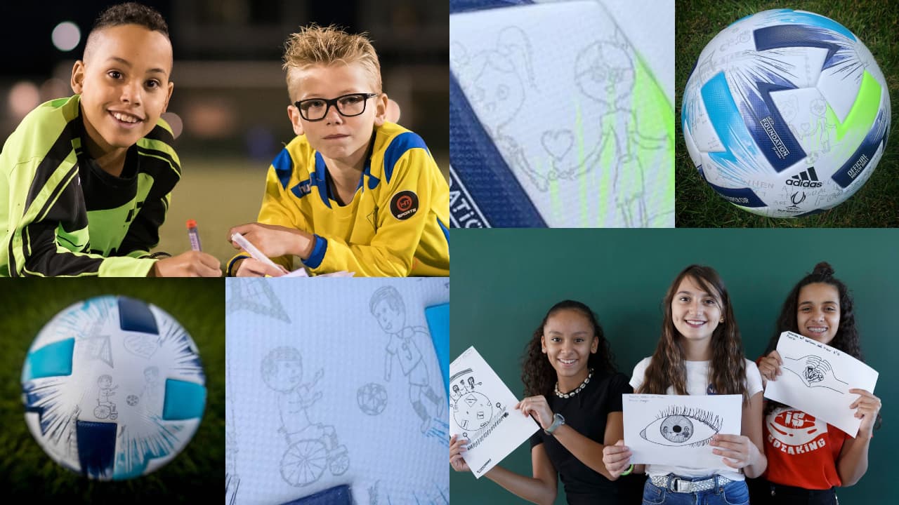Niños y niñas diseñaron el balón para la Supercopa de la UEFA | Bayern Munich y Sevilla jugarán por el título europeo con un esférico cubierto con 18 maravillosos dibujos.
