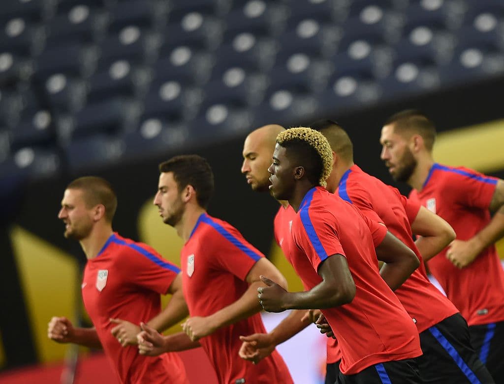 El Team USA en una práctica previa a su duelo con los argentinos.