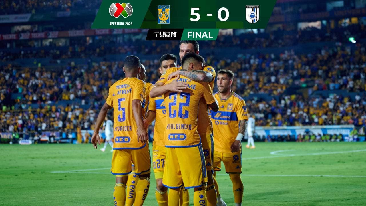 ¡Nuevo líder! Tigres golea y manda en el Apertura 2023