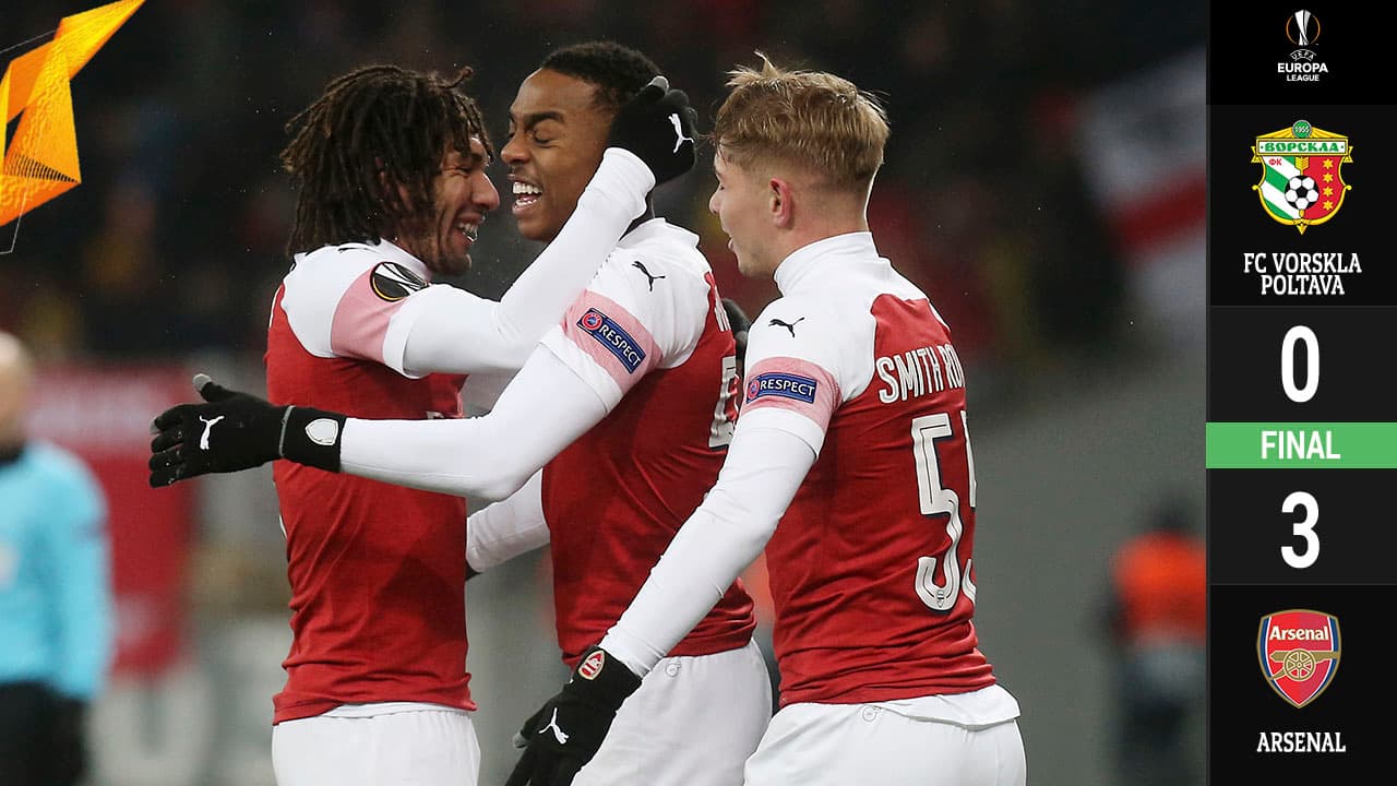 Facilito y caminando, Arsenal derrotó al Vorskla y ya piensa en los dieciseisavos