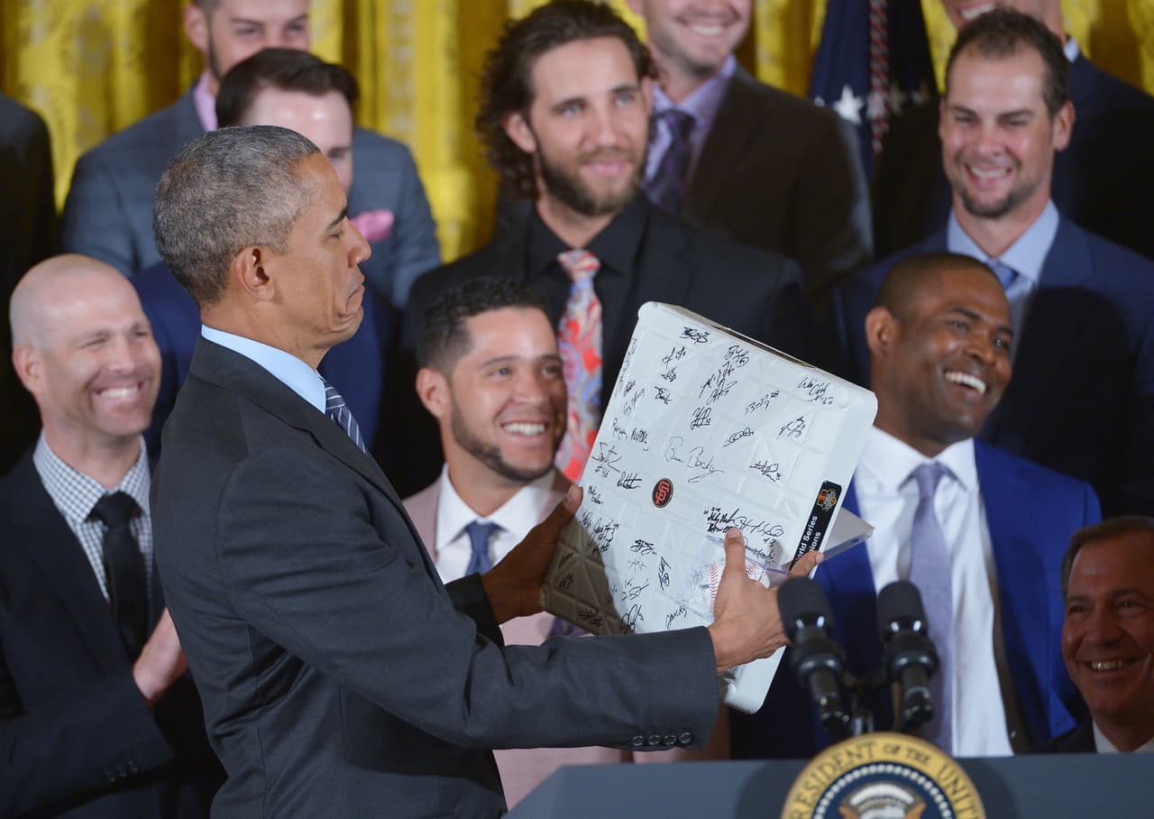 Obama recibió al equipo en la Casa Blanca por tercera vez en cinco años.