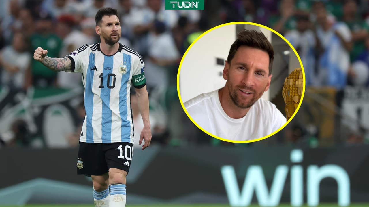 Messi posa con peculiar Copa del Mundo y sorprende a sus fans