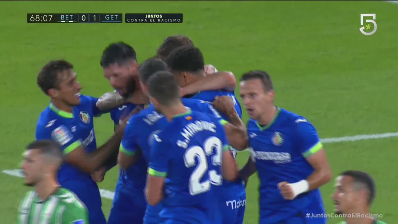 Cabezazo de Alderete para el 1-0 de Getafe sobre Betis