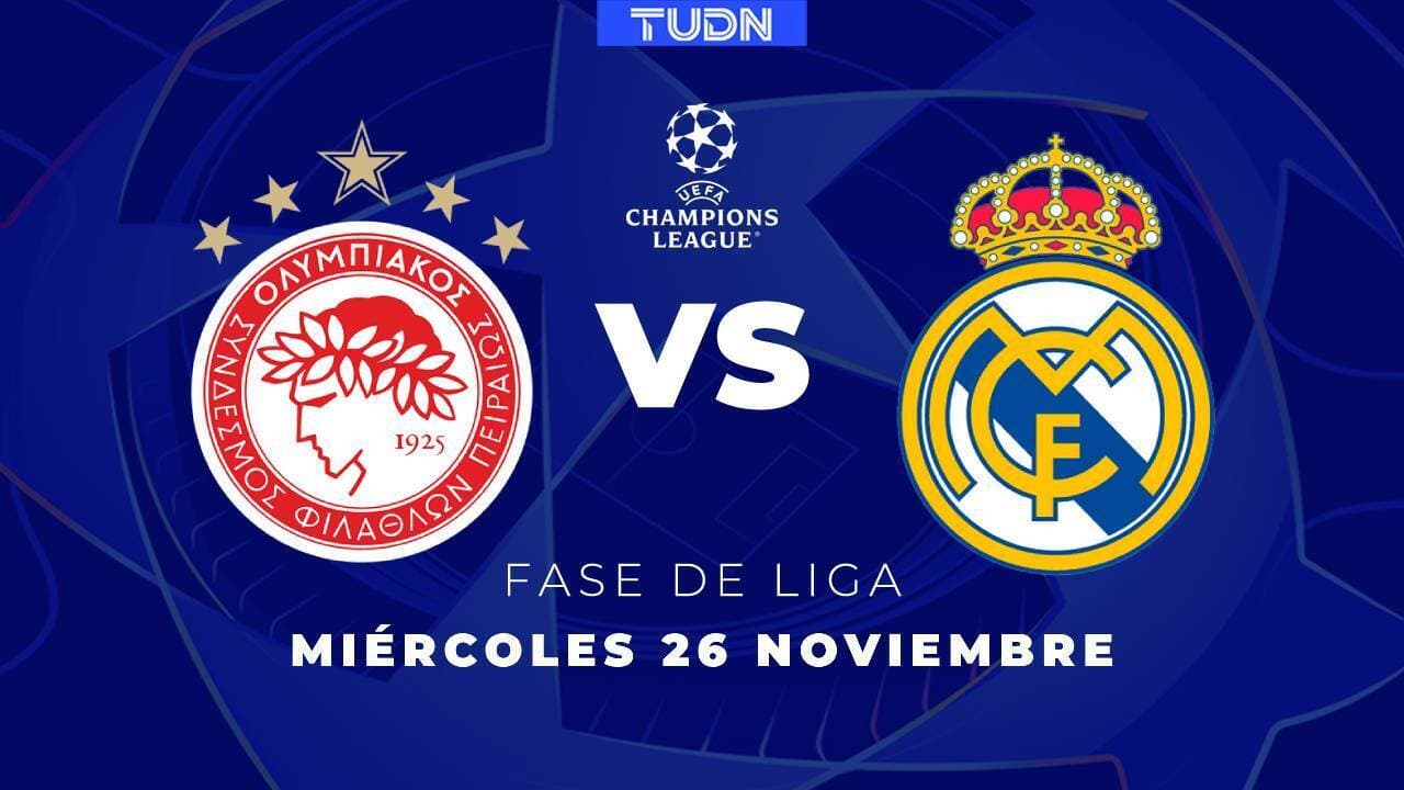 Horario y dónde ver el Olympiacos vs. Real Madrid de UEFA Champions League