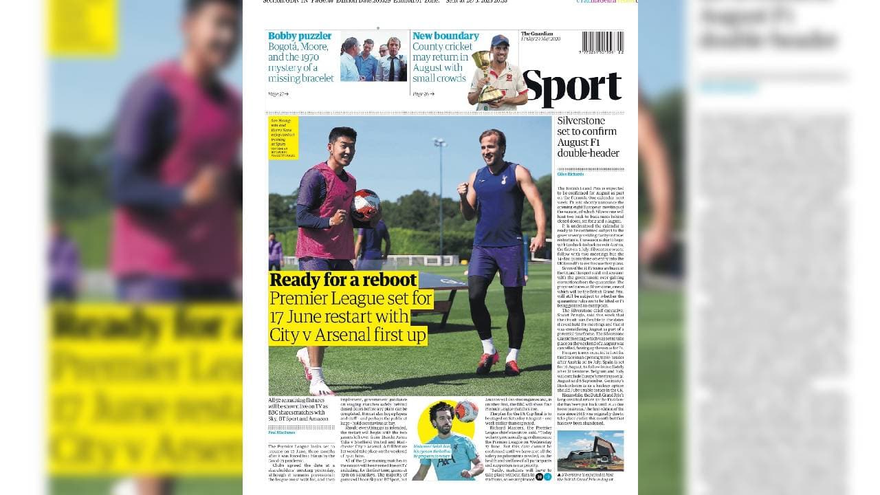 Los tabloides ingleses divulgan la noticia del regreso del máximo circuito del futbol inglés.