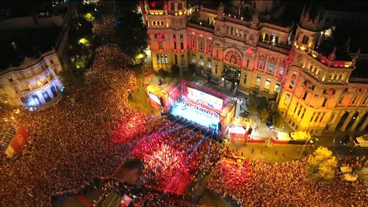 Así se ven desde el aire celebraciones en España por triunfo en la Copa; más de un millón de personas salieron en Madrid