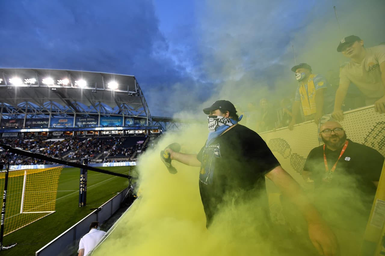 El amarillo también fue empleado por los seguidores de Philadelphia Union en el Subaru Park.
<br>