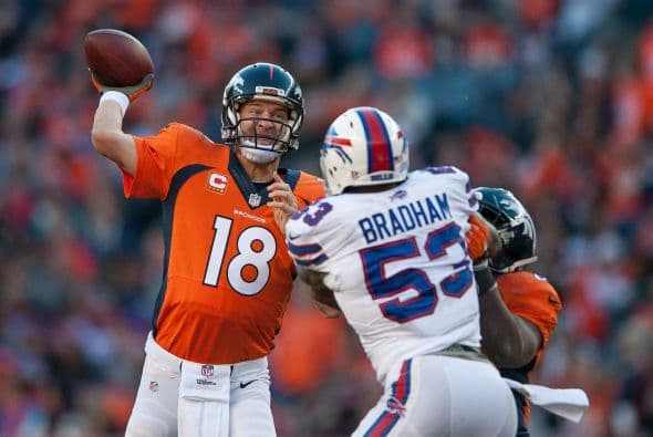 Números pobres para lo que nos tiene acostumbrados Peyton Manning, completó 14 de 20 pases para 173 yardas, sin TD y dos pases interceptados.