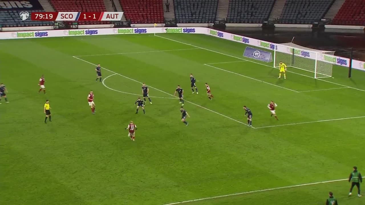 ¡GOL!  anota para Austria. Sasa Kalajdzic