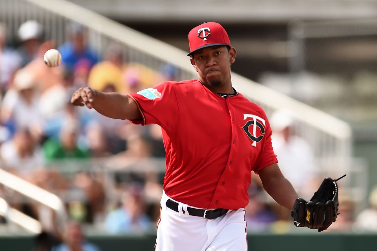FORT MYERS, FL - MARCH 05: Yorman Landa #81 of the Minnesota Twins makes a throw to first base during the fourth inning of a spring training game against the Baltimore Orioles at Hammond Stadium on March 5, 2016 in Fort Myers, Florida. (Photo by Stacy Revere/Getty Images)