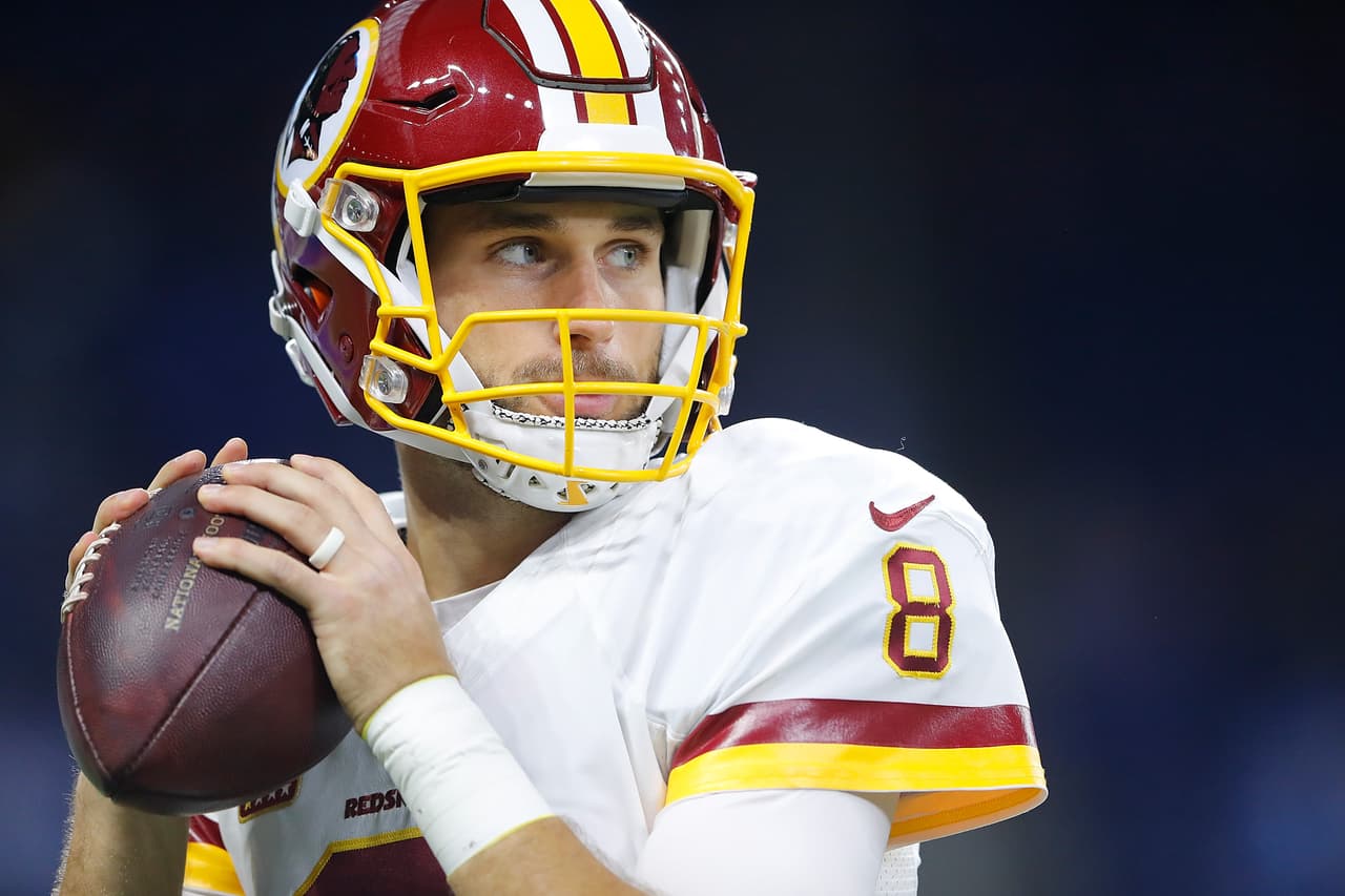 DETROIT, MI - OCTOBER 23: Kirk Cousins #8 of the Washington Redskins warms up prior to the start of the game against the Detroit Lions at Ford Field on October 23, 2016 in Detroit, Michigan. Detroit defeated Washington 20-17. (Photo by Leon Halip/Getty Images)