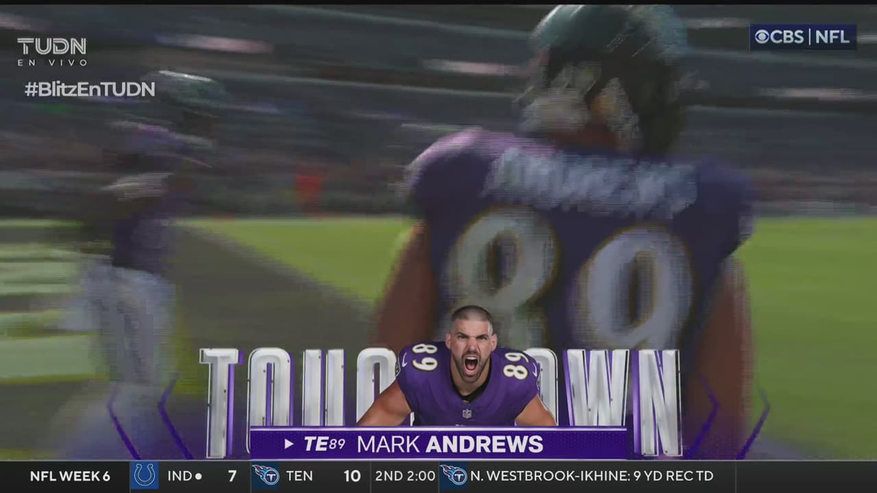 ¡Touchdown de Baltimore! Andrews con seis puntos más