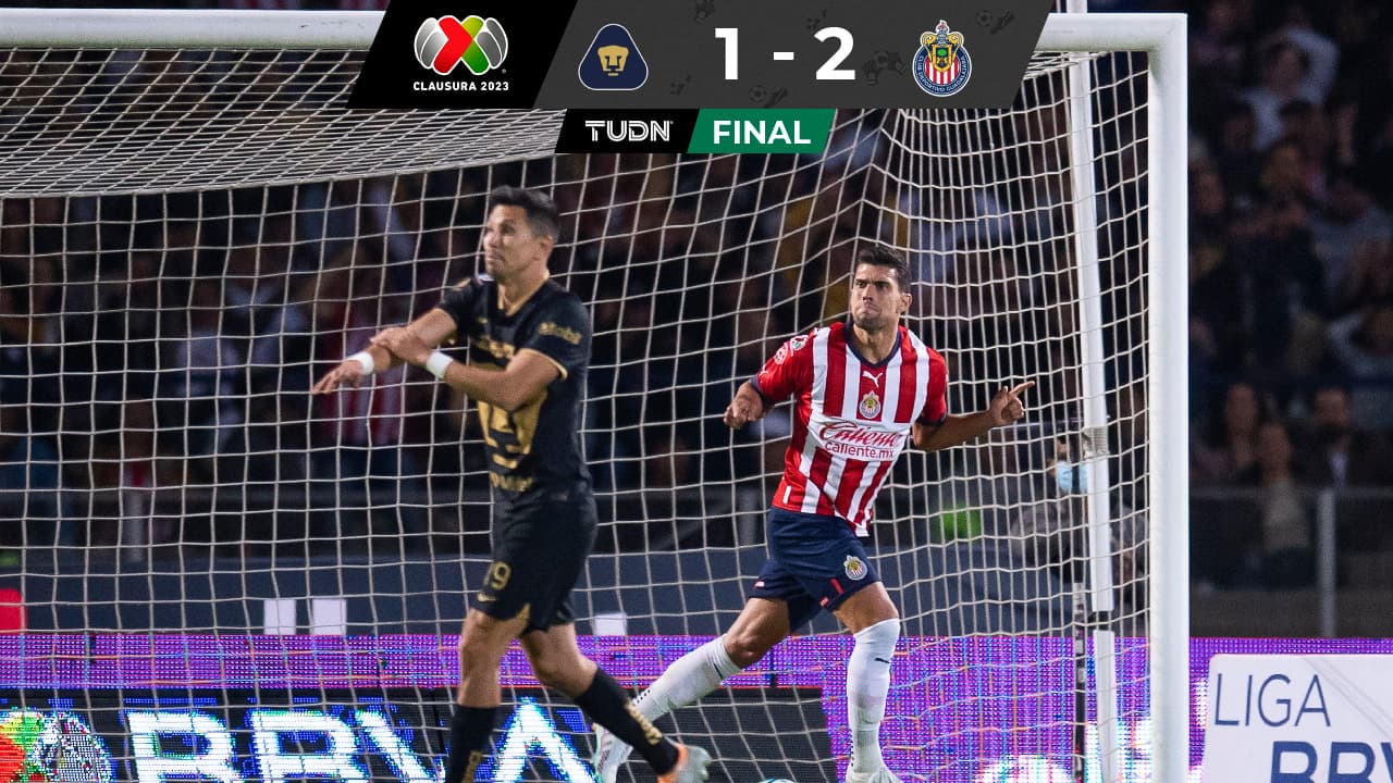 Silencian CU... Chivas le pega a unos Pumas que se desmoronan