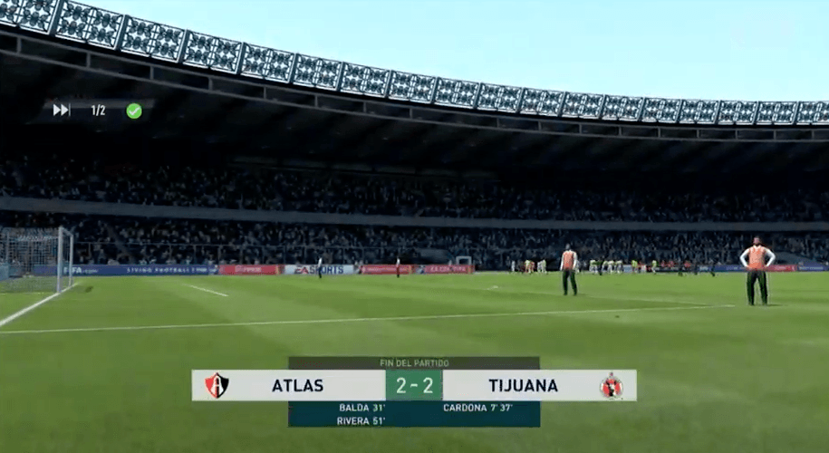 Torres, del Atlas, se enfrentó a González Pírez, de los Xolos, en un buen encuentro de la eLiga MX y empataron 2-2.