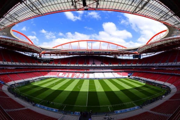 El Estadio de la Luz de Lisboa está listo para recibir al Real Madrid y al Atlético de Madrid en la final de la Liga de Campeones de Europa.
