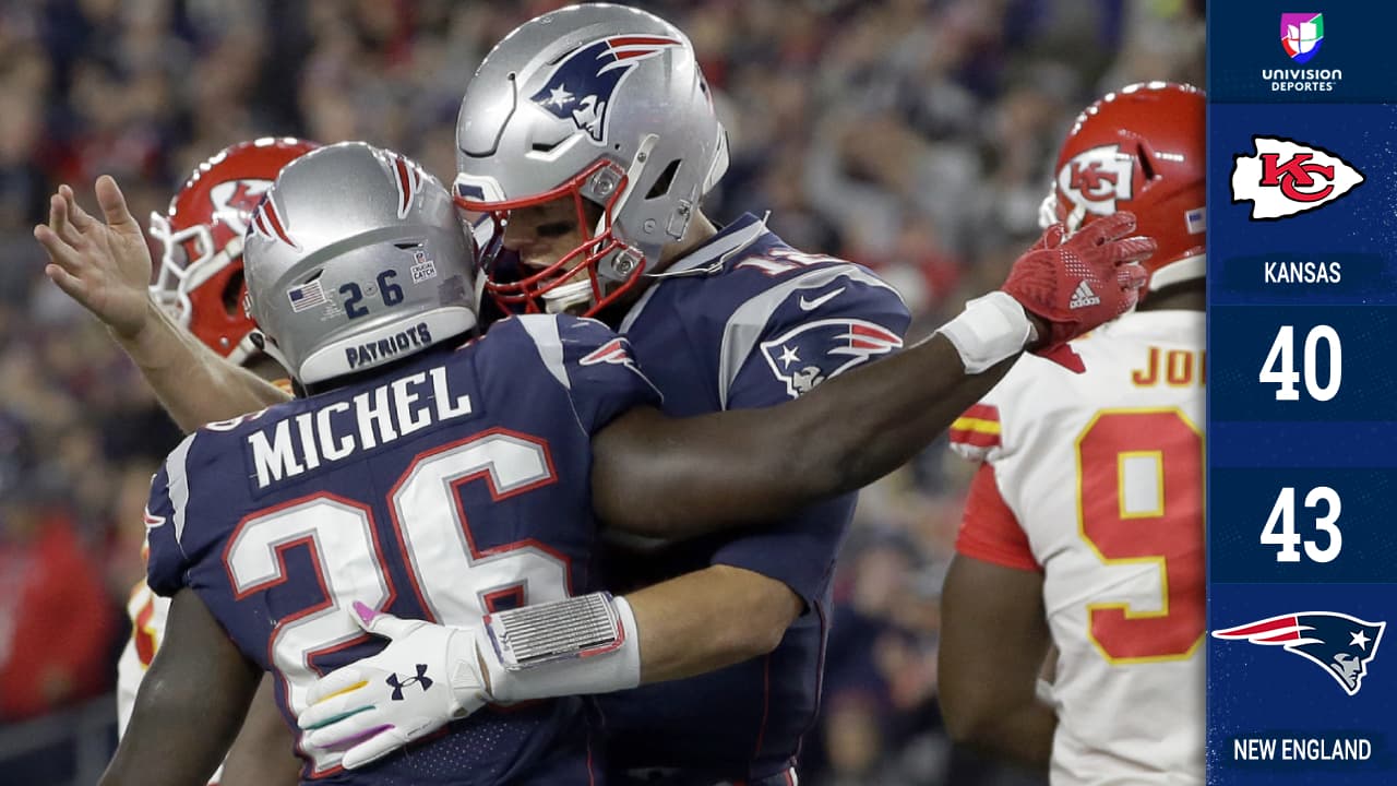 En juegazo de locura, los Pats le quitan el invicto a los Chiefs con juego de 340 yardas de Tom Brady en partido de domingo por la noche.