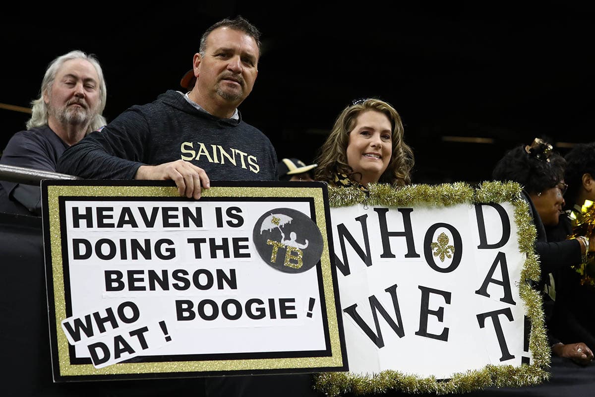 En el Superdome se vivió la fiesta del juego entre Rams y Saints.
