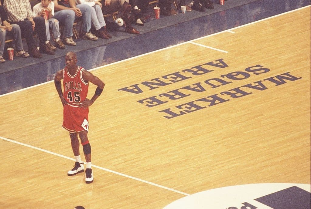 Después de 17 meses de retiro, Michael regresó con su equipo, los Chicago Bulls. Su nuevo número fue el 45, con el que jugó beisbol.