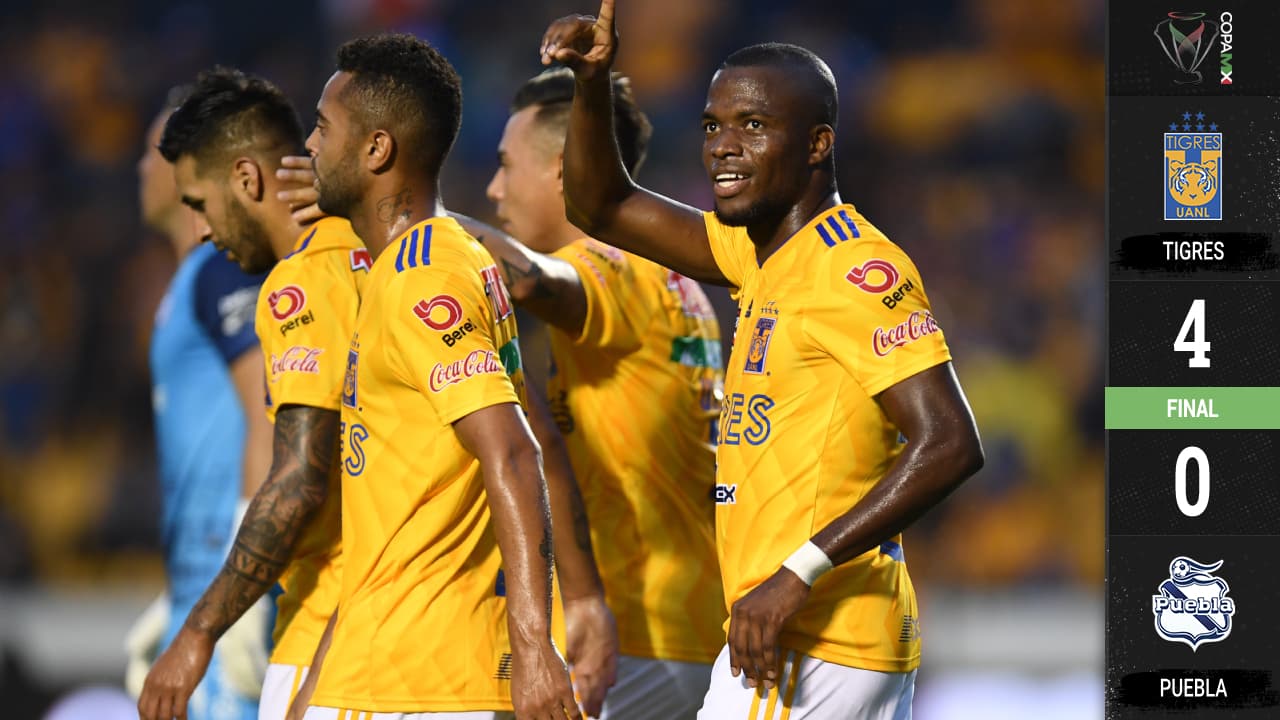 ¡Ni las manos metieron! Tigres golea en casa a Puebla y avanza a cuartos de final de Copa MX