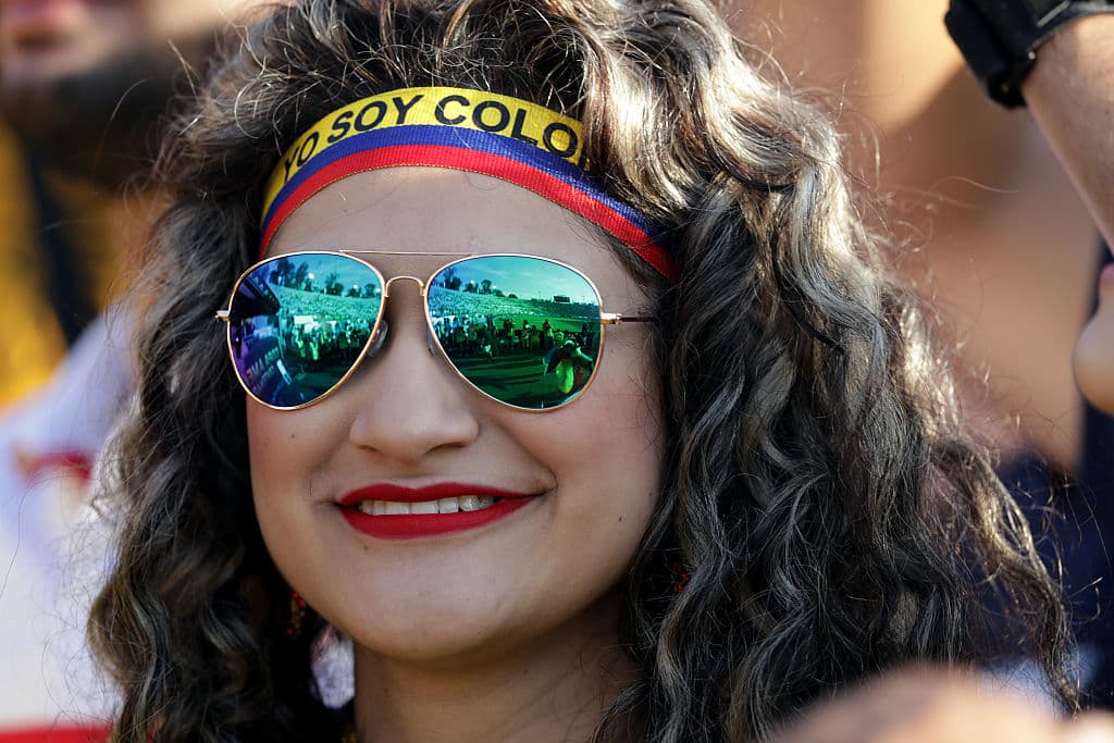 PASADENA, CA - JUNE 07: A Columbia fan looks on prior to the 2016 Copa America Centenario Group A match between Columbia and Paraguay at Rose Bowl on June 7, 2016 in Pasadena, California. (Photo by Sean M. Haffey/Getty Images)