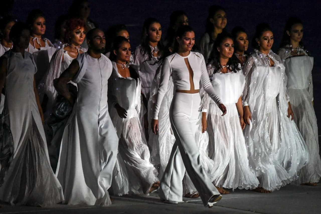 Paulina Vega fue la protagonista de la apertura de Barranquilla 2018 y engalanó la ceremonia con su belleza.