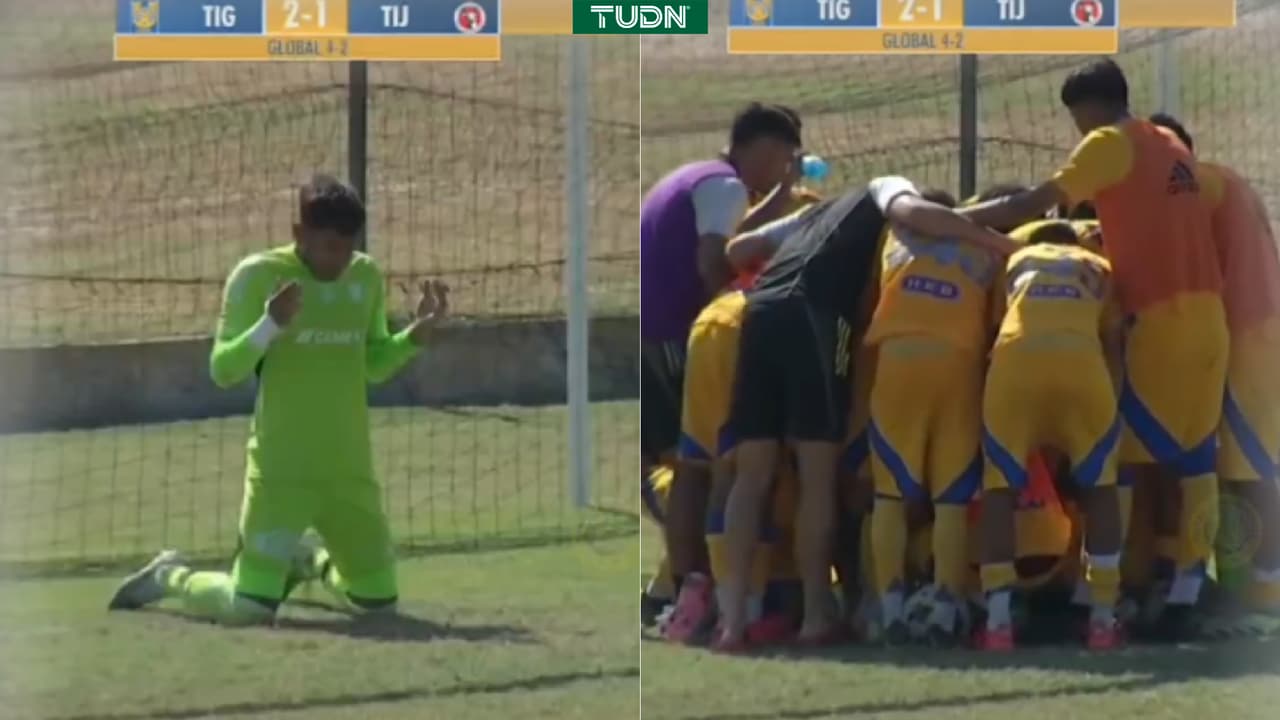 Portero de Tigres Sub-19 se entera del fallecimiento de su padre en pleno juego