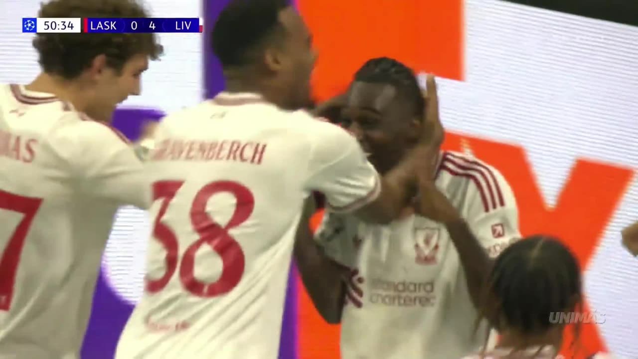 Gol de Jeremie Frimpong: LASK 0-4 Liverpool, UEFA Champions League 2026-27