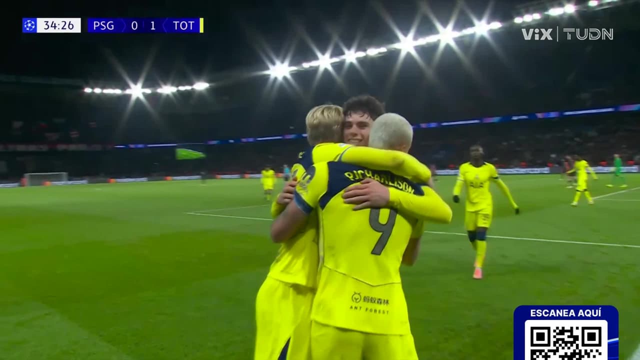 ¡Golazo de los Spurs! Richarlison cierra la pinza para poner el 0-1 ante el PSG