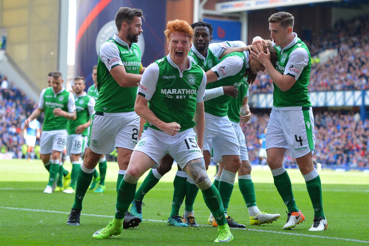 La celebración del empate del Hibernian hacía presagiar que el choque iba a subir en cuanto a intensidad.