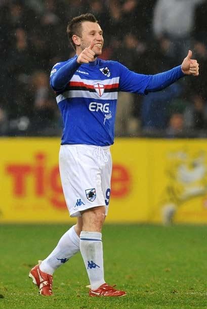 Pero Antonio Cassano echó abajo las aspiraciones del club turinés y marcó el gol del 1-0 para la victoria de Sampdoria.