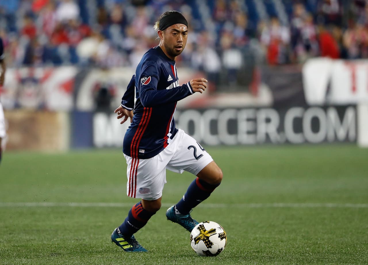 Sep 9, 2017; Foxborough, MA, USA; New England Revolution midfielder Lee Nguyen (24) during the first half against the Montreal Impact at Gillette Stadium. Mandatory Credit: Winslow Townson-USA TODAY Sports